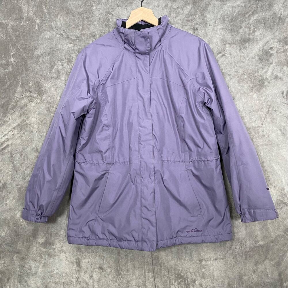 Eddie Bauer Women WeatherEdge Winter Coat Size Large Purple Waterproof Insulated